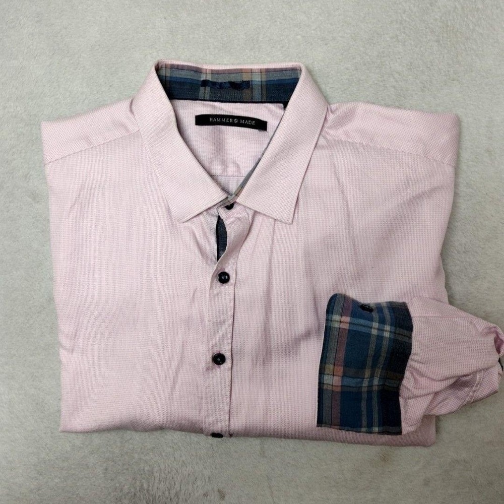 Hammer Made Shirt Mens 16.5 Pink 34/35 Point Collar Long Sleeve Business